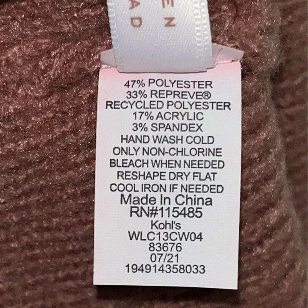 LC Lauren Conrad Kid’s‎ Ribbed Knit Rose Beanie Hat New with Tags